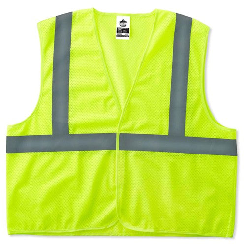 8205H 2 XL/3 XLL Econo 2 Hook & Loop Lime Vest - Exact Tool & Supply