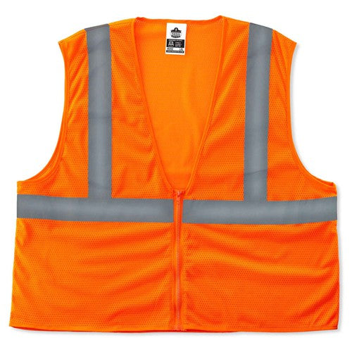 8205Z 2 XL/3 XL Econo 2 Zipper Orange Vest - Exact Tool & Supply