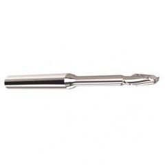 .075 Dia. - .113 LOC - 2" OAL - .005 C/R  2 FL Carbide End Mill with 1/4 Reach - Uncoated - Exact Tool & Supply