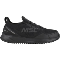 Work Boot: Size 10, Mesh, Steel Toe Black, Wide Width, Non-Slip Sole