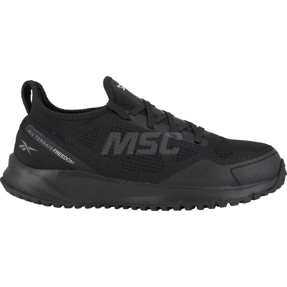 Work Boot: Size 10.5, Mesh, Steel Toe Black, Medium Width, Non-Slip Sole