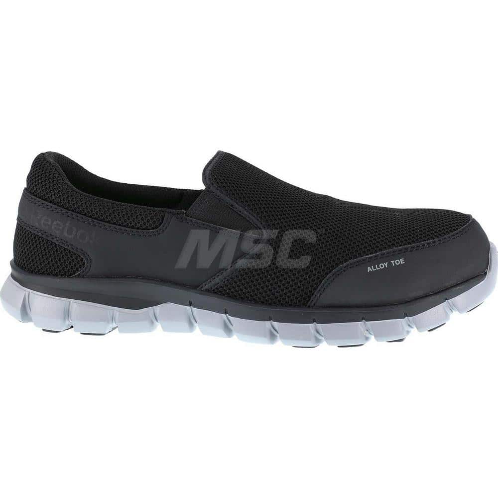 Work Boot: Size 12, Microfiber, Alloy Toe Black, Medium Width, Non-Slip Sole