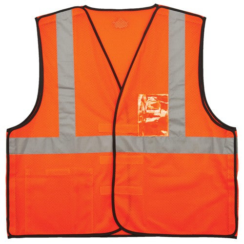 8216BA S/M Orange Breakaway Mesh Vest Type R Class 2 W/Id Holder - Exact Tool & Supply