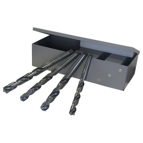 ‎49/64-1 RHS / RHC HSS 118 Degree Radial Point General Purpose Taper Shank Drill Set - Steam Oxide - Exact Tool & Supply