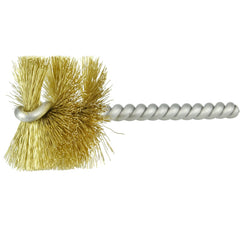 1 1/2″ Power Tube Brush-0.008″ Brass, 1 Brush Length - Non-Sparking Wire Wheel - Exact Tool & Supply