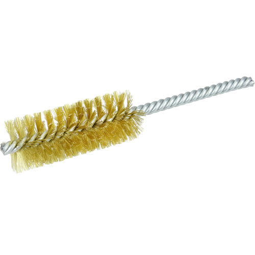 1″ Power Tube Brush-0.006″ Brass, 2-1/2 Brush Length - Non-Sparking Wire Wheel - Exact Tool & Supply