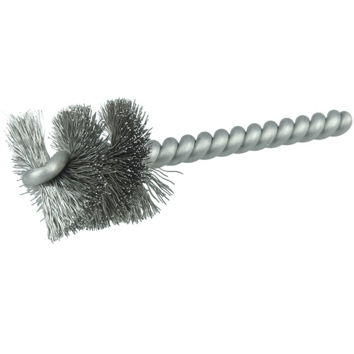 1″ Power Tube Brush, .005″ Stainless Steel Fill, 1″ Brush Length - Exact Tool & Supply