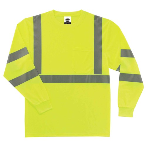 8391 2 XL Lime Long Sleeve T-Shirt Type R Class 3 - Exact Tool & Supply