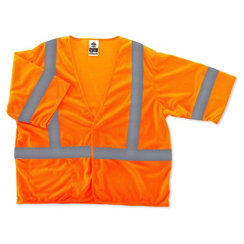 8310HL 4 XL/5 XL Econo Class 3 Orange Hook & Loop Vest - Exact Tool & Supply