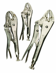 3 Piece - Curved Jaw Locking Plier Set - Exact Tool & Supply