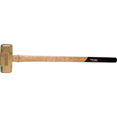 20 lb Brass Sledge Hammer, Non-Sparking, Non-Marring, 3 ™ Face Diam, 7-3/4 ™ Head Length, 36 ™ OAL, 32 ™ Wood Handle, Double Faced