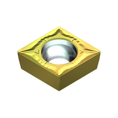 Turning Insert:  CCMT3251EGU T1500Z,  Cermet AlN Finish,  Neutral,  0.3819″ Long,  3/8″ Inscribed Circle,  0.0157″ Corner Radius,  80.0 &deg N/A Diamond,  Series  T1500Z