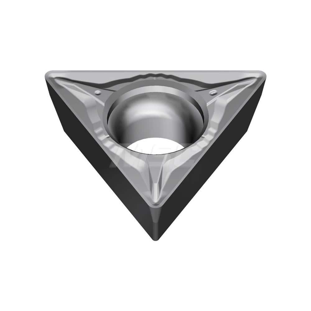 Turning Insert:  TPMT331EGU T1500A,  Cermet Uncoated Finish,  Neutral,  0.6496″ Long,  3/8″ Inscribed Circle,  0.0157″ Corner Radius,  60.0 &deg N/A Triangle,  Series  T1500A
