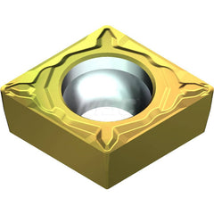 Turning Insert:  CCMT3252ELU T2500Z,  Cermet AlN Finish,  Neutral,  0.3819″ Long,  3/8″ Inscribed Circle,  0.0315″ Corner Radius,  80.0 &deg N/A Diamond,  Series  T2500Z