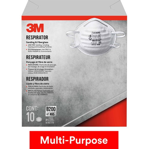 3M Sanding and Fiberglass Respirator N95 Particulate 8200H10-DC - Exact Tool & Supply