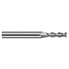 High Helix End Mills for Aluminum Alloys - 0.0930″ (3/32″) Cutter Diameter × 0.2790″ Length of Cut Carbide 45° Helix Square End Mill, 2 Flutes - Exact Tool & Supply