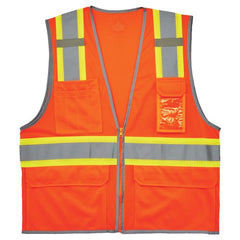 8246Z 4/5 XL Orange 2-Tone Mesh Vest Type R Class 2 W/ Reflective - Exact Tool & Supply
