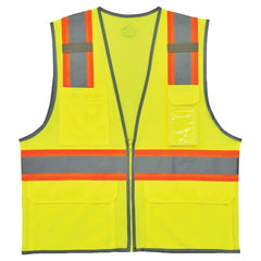 8246Z S/M Lime 2-Tone Mesh Vest Type R Class 2 W/ Reflective - Exact Tool & Supply
