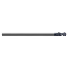 7/16″ Dia. × 3/8″ Shank × 21/32″ DOC × 6″ OAL, Carbide AlTiN, 2 Flute, Ballnose End Mill - Exact Tool & Supply