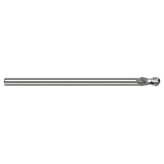7/16″ Dia. × 3/8″ Shank × 21/32″ DOC × 6″ OAL, Carbide Uncoated, 2 Flute, Ballnose End Mill - Exact Tool & Supply
