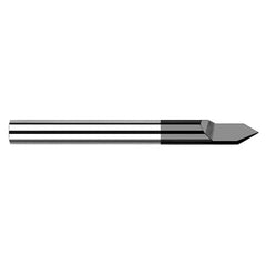 Engraving Cutters - 0.1250″ (1/8″) Shank Diameter × 40° included Carbide Pointed Engraver, 1 Flute, Amorphous Diamond Coated - Exact Tool & Supply