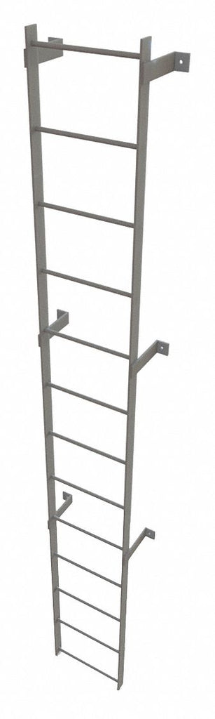 12 ft. Steel Fixed Ladder, Top Exit, 500 lb. Load Capacity