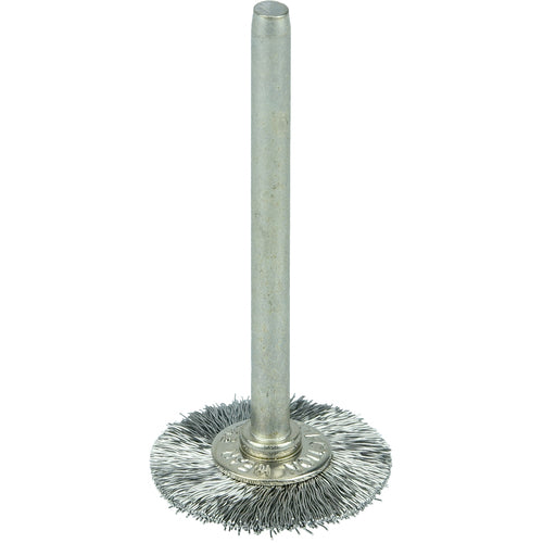 3/4″ Miniature Wire Wheel, .005″ Stainless Steel Fill, 1/8″ Stem - Exact Tool & Supply