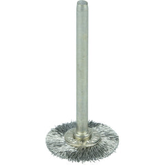 3/4″ Miniature Wire Wheel, .005″ Stainless Steel Fill, 1/8″ Stem - Exact Tool & Supply
