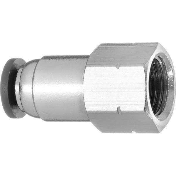 Value Collection - 3/8" OD, NPT Female, Nylon Push-to-Connect Female Connector - 150 Max psi, Black - Exact Tool & Supply