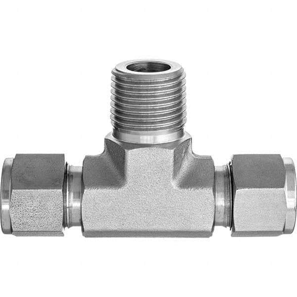 Value Collection - Metal Compression Tube Fittings Type: Male Branch Tee End Connections: Comp x Comp x MNPT - Exact Tool & Supply