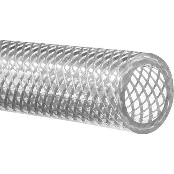 Value Collection - 3/8" ID x 1/2" OD, 10' Long, PVC Reinforced (FDA) Tube - Clear, 140 Max psi, -50 to 150°F - Exact Tool & Supply