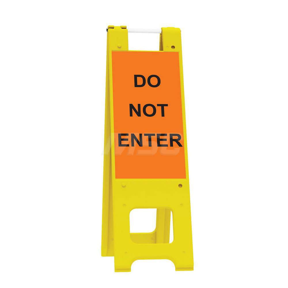 Barrier Parts & Accessories; Type: Sign Stand; Color: Yellow; Height (Decimal Inch): 45.000000; Base Material: Polyethylene; Length (Inch): 3; Width (Inch): 13; Finish/Coating: Yellow; For Use With: Indoor & Outdoor; Material: Plastic; Legend: Do Not Ente