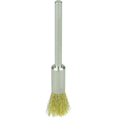 1/4″ Miniature Wire End Brush, .005″ Brass Fill, 1/8″ Stem - Exact Tool & Supply