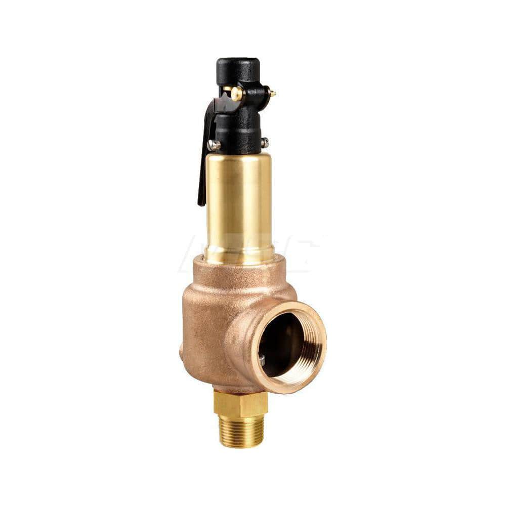 3/4 Mnpt X 1 Fnpt Series 740-Df Asme Section Viii Safety Valve With (D) Orifice, Metal Seat, Open Lever For Air/Gas Service Set 25 Psi