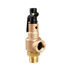 1-1/2 Mnpt X 2 Fnpt Brass/Bronze Series 560-Hg Asme Section I Safety Valve With (H) Orifice For Steam Service, Metal Seat & Open Lever Set 50 Psi