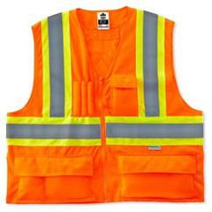 8235ZX L/XL ORG 2-TONE X-BACK VEST - Exact Tool & Supply