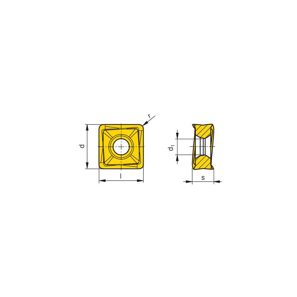 Milling Insert:  SNHU 09T308SR-M50 CTPP235,  CTPP235,  Solid Carbide N/A Finish,