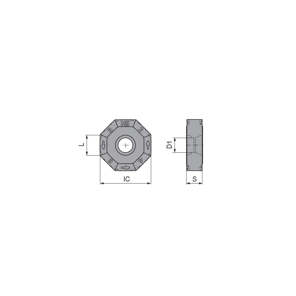 Milling Insert:  ONEX 0806ANEN-M5 CTPM226,  CTPM226,  Solid Carbide N/A Finish,  1.0000″ OAW