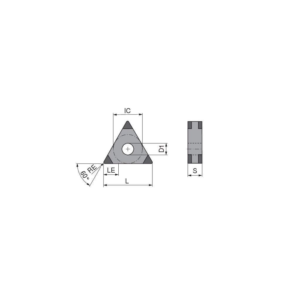 Turning Insert:  TNGA331SN013EM3,  Polycrystalline Cubic Boron Nitride TiCN Finish,  Neutral,  0.0157″ Corner Radius,  60.0 &deg N/A Triangle,  Series  TNGA