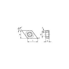 Turning Insert:  DCGT11T3015FNFM37,  Solid Carbide AlTiN Finish,  Neutral,  0.0059″ Corner Radius,  55.0 &deg N/A Diamond,  Series  DCGT