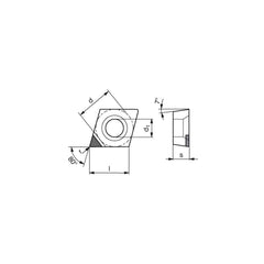 Turning Insert:  CCGW432TN012DA3,  Polycrystalline Cubic Boron Nitride Uncoated Finish,  Neutral,  1/2″ Inscribed Circle,  0.0315″ Corner Radius,  80.0 &deg N/A Diamond,  Series  CCGW