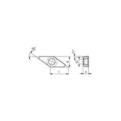 Turning Insert:  VPET1003FR WPU7610,  Solid Carbide AlTiN Finish,  Right Hand,  1/4″ Inscribed Circle,  35.0 &deg N/A Diamond,  Series  VPET