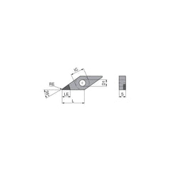 Turning Insert:  VNGA331FN_A5 CTBH40U,  Polycrystalline Cubic Boron Nitride TiN Finish,  Neutral,  0.0157″ Corner Radius,  35.0 &deg N/A Diamond,  Series  VNGA