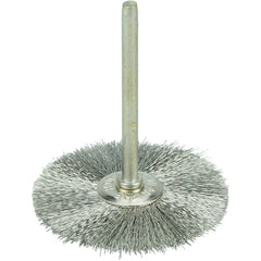 1-1/2″ Miniature Wire Wheel, .005″ Stainless Steel Fill, 1/8″ Stem - Exact Tool & Supply