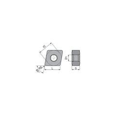 Turning Insert:  CNMU443EN-M50 CTCK120,  Solid Carbide TiCN & Al2O3 Finish,  Neutral,  1/2″ Inscribed Circle,  0.0472″ Corner Radius,  80.0 &deg N/A Diamond,  Series  CNMU