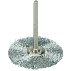 1-1/2″ Miniature Wire Wheel, .005″ Steel Fill, 1/8″ Stem - Exact Tool & Supply