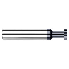 0.1250″ (1/8″) Cutter Diameter × 0.0200″ Width × 0.1870″ (3/16″) Neck Length Carbide Square Standard Keyseat Cutter, 6 Flutes, AlTiN Coated - Exact Tool & Supply