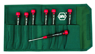 7 Piece - 1/16 - 5/32" - Pico Finish Precision Ball End Hex Inch Screwdriver Set in Canvas Pouch - Exact Tool & Supply