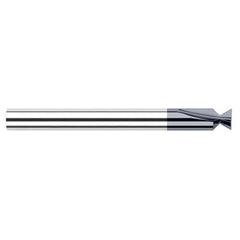 Dovetail Cutters - 0.1875″ (3/16″) Cutter Diameter 90° included Carbide Dovetail Cutter, 2 Flutes, AlTiN Coated - Exact Tool & Supply
