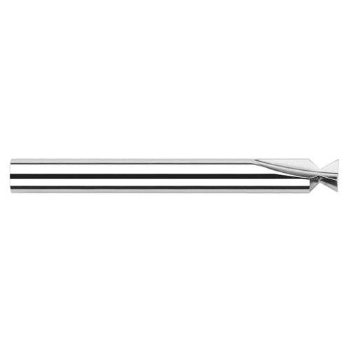 Dovetail Cutters - 0.4375″ (7/16″) Cutter Diameter × 0.0100″Radius × 90° included Carbide Dovetail Cutter, 3 Flutes - Exact Tool & Supply